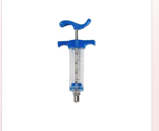 Plastic steel syringe