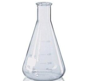 Conical Flask, Flat bottom, Narrow mouth with rim - 500 ml (VET205)
