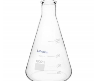 Conical Flask, Flat bottom, Narrow mouth with rim - 1000 ml (VET206)