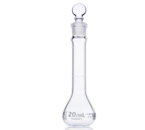 Volumetric flask with stopper, Clear - 25 ml (VET234)