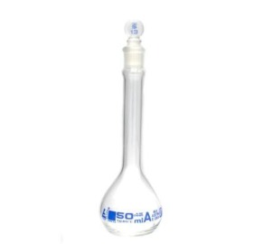 Volumetric flask with stopper, Clear - 50 ml (VET235)