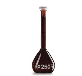 Volumetric flask with stopper, Brown - 250 ml (VET241)